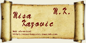 Miša Kažović vizit kartica